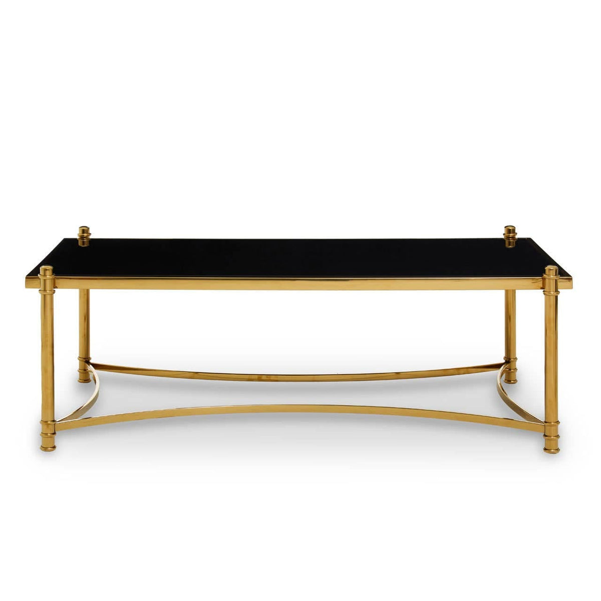 Noosa & Co. Living Ackley Gold Coffee Table with Black Glass House of Isabella UK