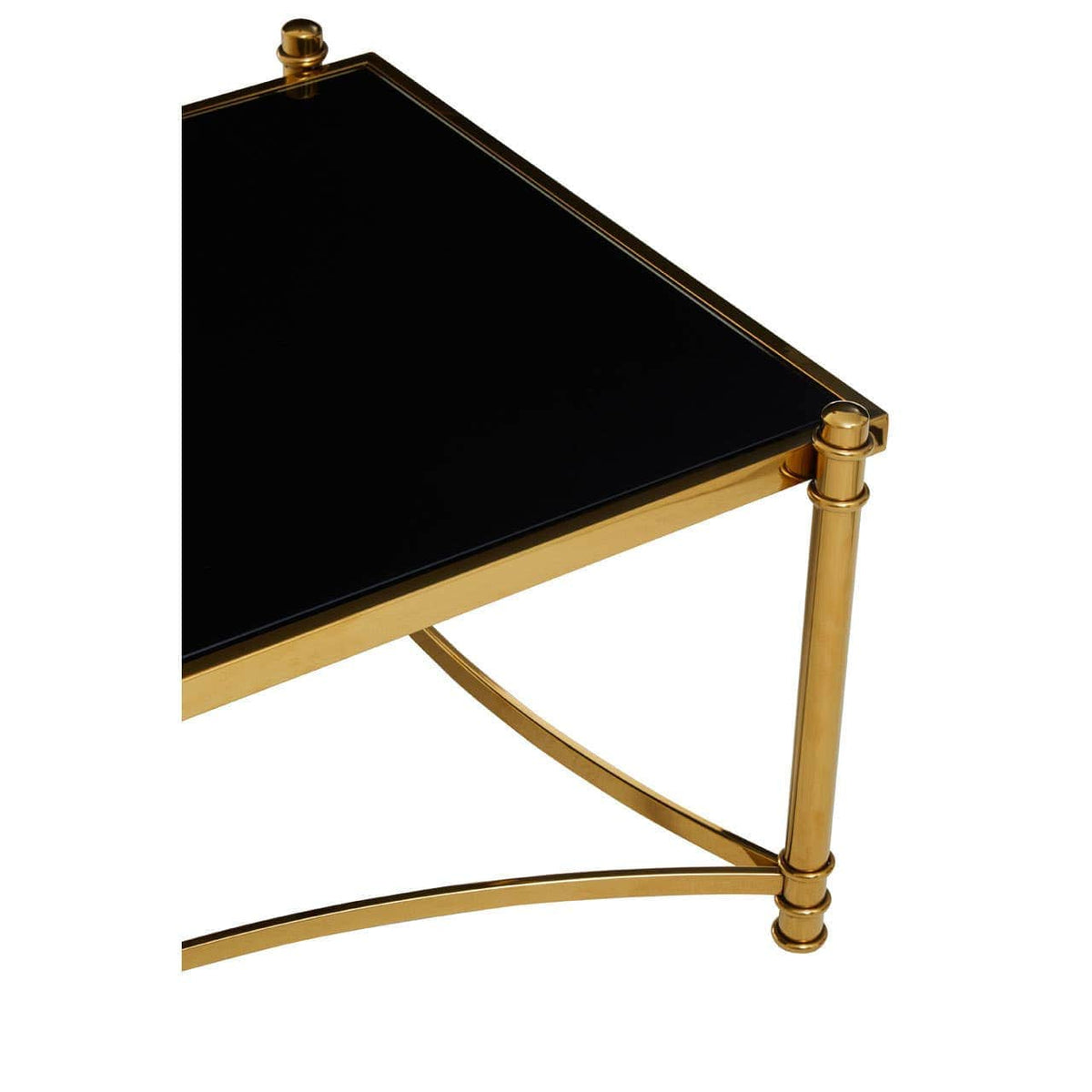 Noosa & Co. Living Ackley Gold Coffee Table with Black Glass House of Isabella UK