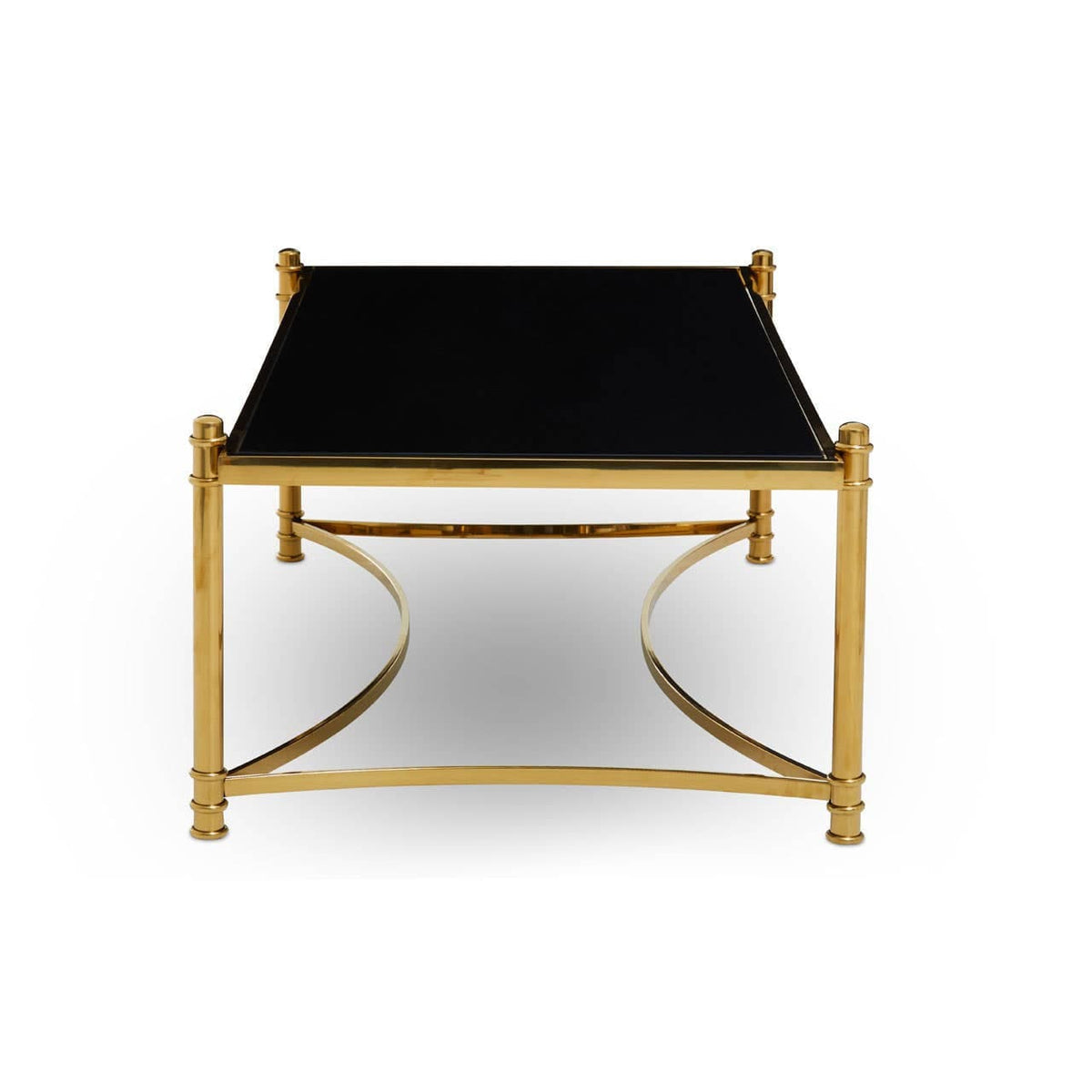 Noosa & Co. Living Ackley Gold Coffee Table with Black Glass House of Isabella UK