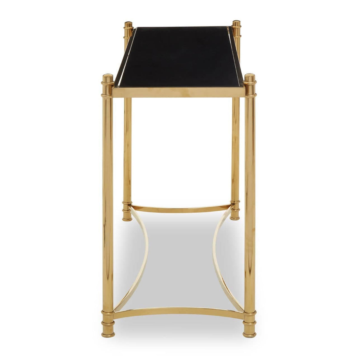 Noosa & Co. Living Ackley Gold Console Table with Black Glass House of Isabella UK
