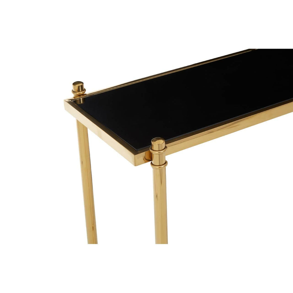 Noosa & Co. Living Ackley Gold Console Table with Black Glass House of Isabella UK