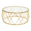 Noosa & Co. Living Ackley Gold Round Coffee Table with Clear Glass House of Isabella UK