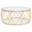 Noosa & Co. Living Ackley Gold Round Coffee Table with Clear Glass House of Isabella UK
