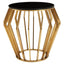 Noosa & Co. Living Ackley Gold Round Side Table with Black Glass House of Isabella UK