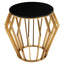 Noosa & Co. Living Ackley Gold Round Side Table with Black Glass House of Isabella UK
