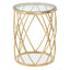 Noosa & Co. Living Ackley Gold Round Side Table with Clear Glass House of Isabella UK