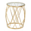 Noosa & Co. Living Ackley Gold Round Side Table with Clear Glass House of Isabella UK