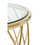 Noosa & Co. Living Ackley Gold Round Side Table with Clear Glass House of Isabella UK