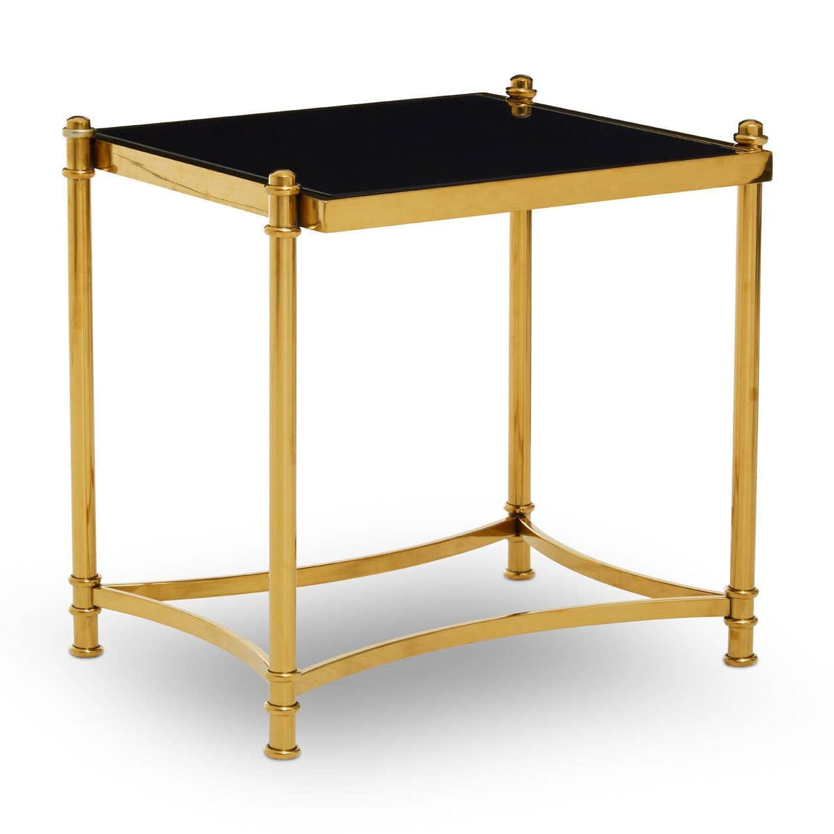 Noosa & Co. Living Ackley Gold Side Table with Black Glass House of Isabella UK
