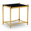 Noosa & Co. Living Ackley Gold Side Table with Black Glass House of Isabella UK