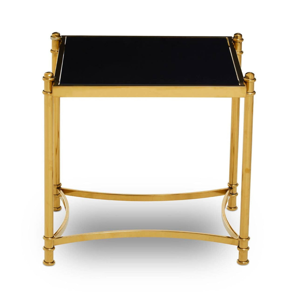 Noosa & Co. Living Ackley Gold Side Table with Black Glass House of Isabella UK