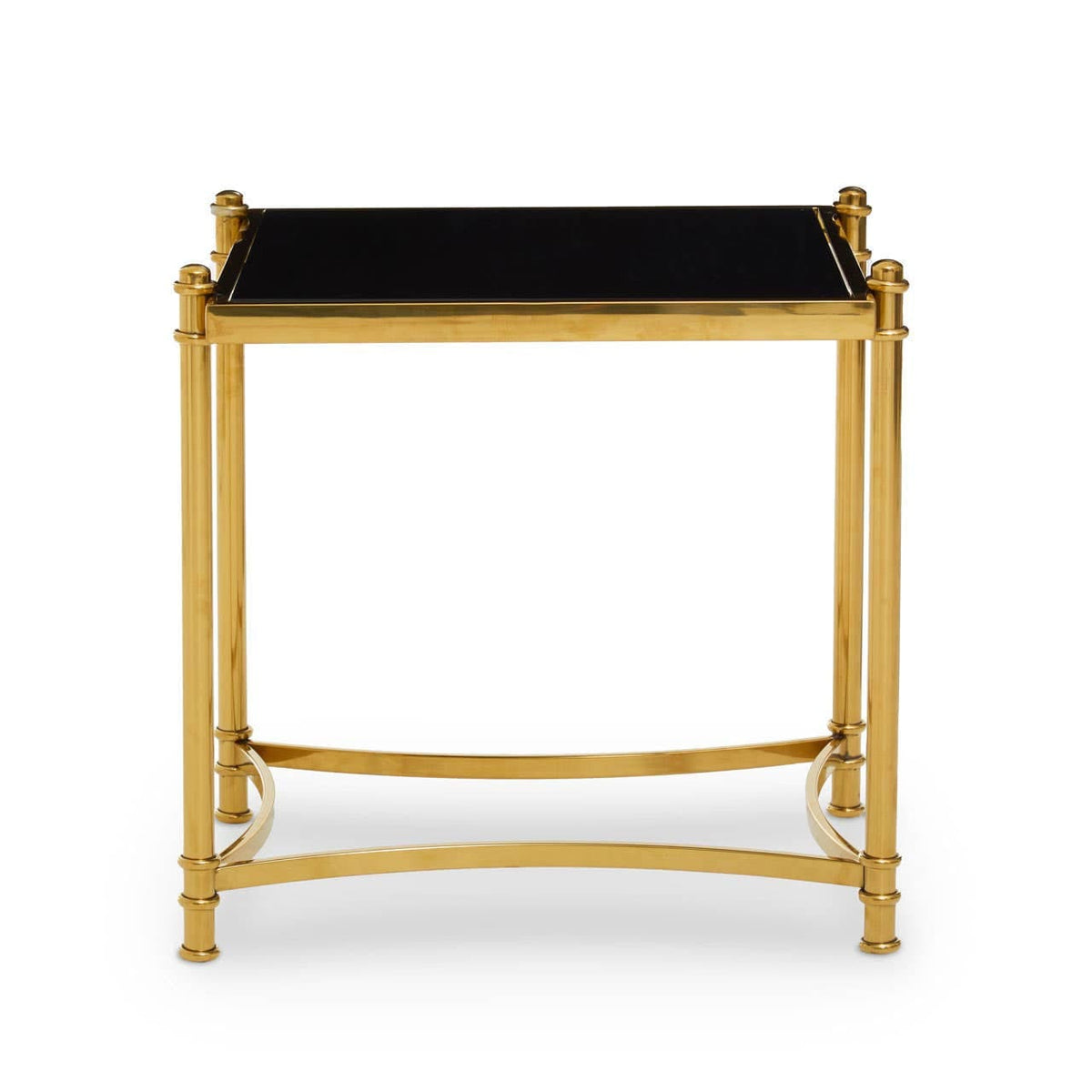 Noosa & Co. Living Ackley Gold Side Table with Black Glass House of Isabella UK