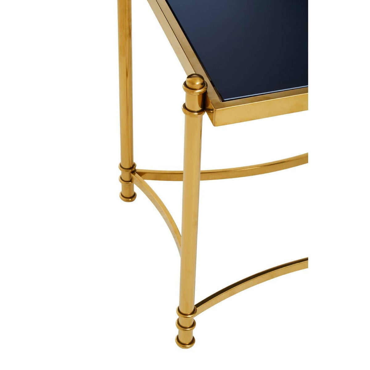 Noosa & Co. Living Ackley Gold Side Table with Black Glass House of Isabella UK