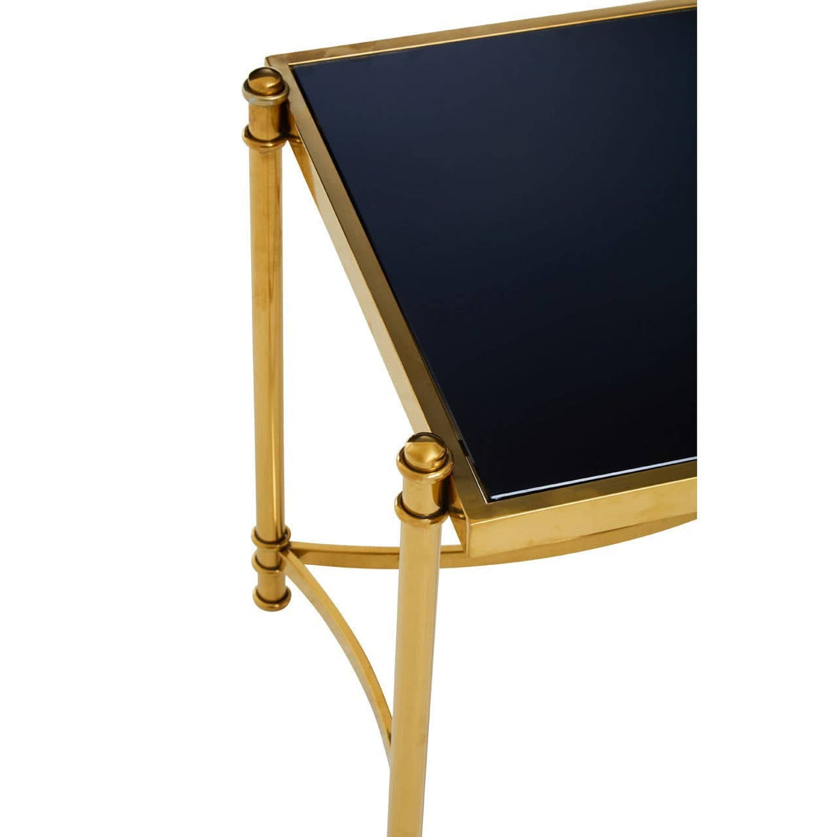 Noosa & Co. Living Ackley Gold Side Table with Black Glass House of Isabella UK