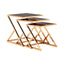 Noosa & Co. Living Ackley Rose Gold Finish set of 3 Nesting Tables with Black Glass House of Isabella UK