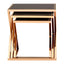 Noosa & Co. Living Ackley Rose Gold Finish set of 3 Nesting Tables with Black Glass House of Isabella UK