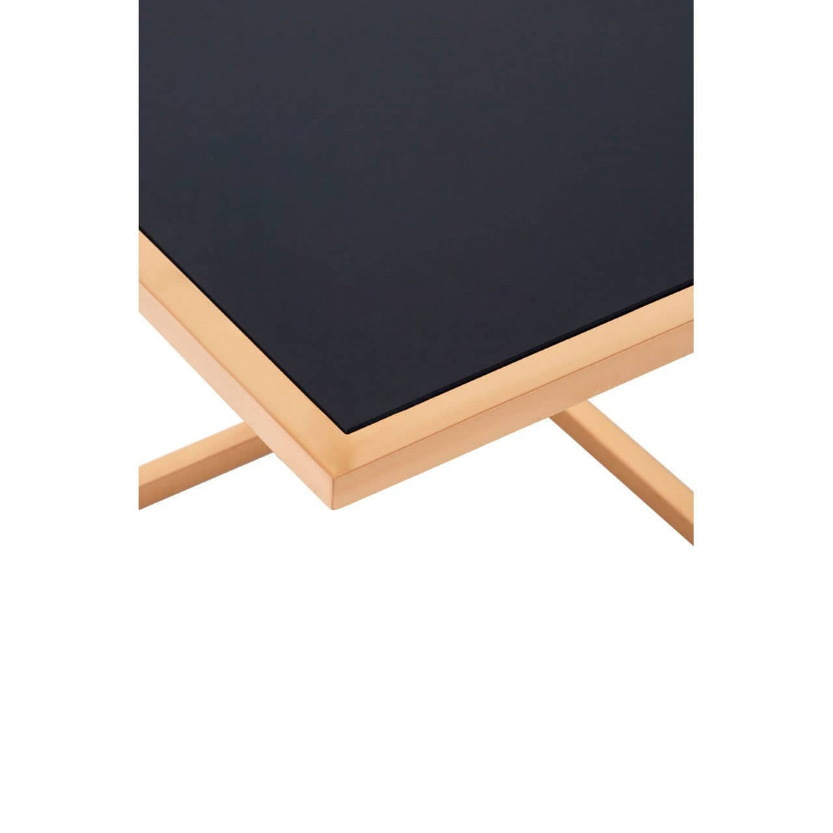 Noosa & Co. Living Ackley Rose Gold Finish set of 3 Nesting Tables with Black Glass House of Isabella UK