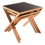 Noosa & Co. Living Ackley Rose Gold Set of 3 Nesting Tables with Black Glass House of Isabella UK