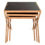 Noosa & Co. Living Ackley Rose Gold Set of 3 Nesting Tables with Black Glass House of Isabella UK