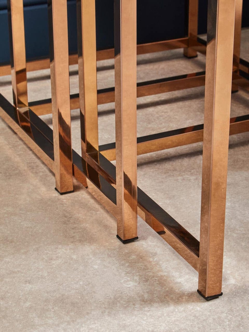 Noosa & Co. Living Ackley Set of 3 Gold Frame Nesting Tables with Black Glass House of Isabella UK