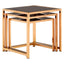 Noosa & Co. Living Ackley Set of 3 Gold Frame Nesting Tables with Black Glass House of Isabella UK