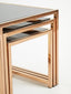 Noosa & Co. Living Ackley Set of 3 Gold Frame Nesting Tables with Black Glass House of Isabella UK