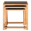 Noosa & Co. Living Ackley Set of 3 Gold Frame Nesting Tables with Black Glass House of Isabella UK