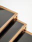 Noosa & Co. Living Ackley Set of 3 Gold Frame Nesting Tables with Black Glass House of Isabella UK