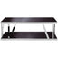Noosa & Co. Living Ackley Silver Coffee Table with Black Glass House of Isabella UK