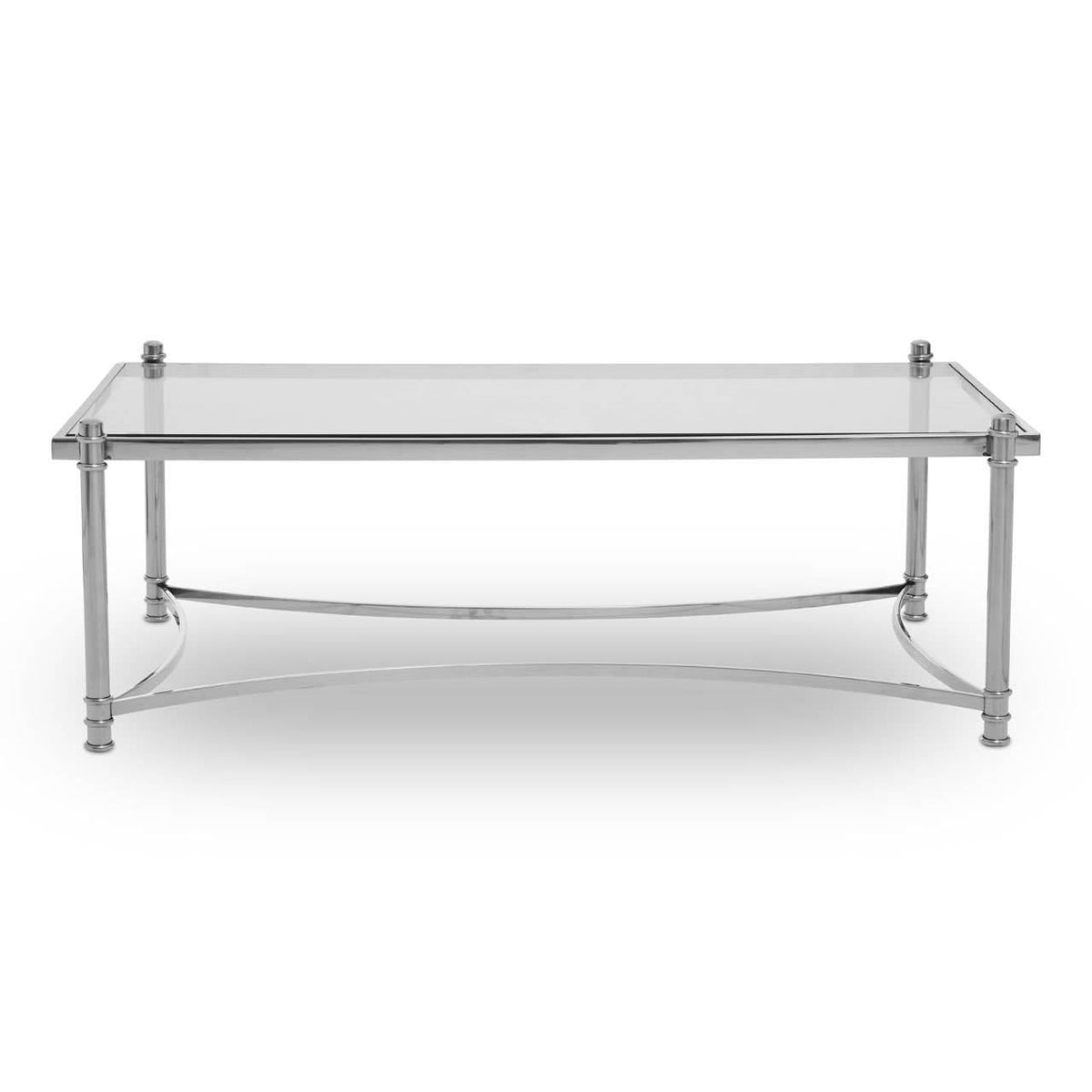 Noosa & Co. Living Ackley Silver Coffee Table with Clear Glass House of Isabella UK