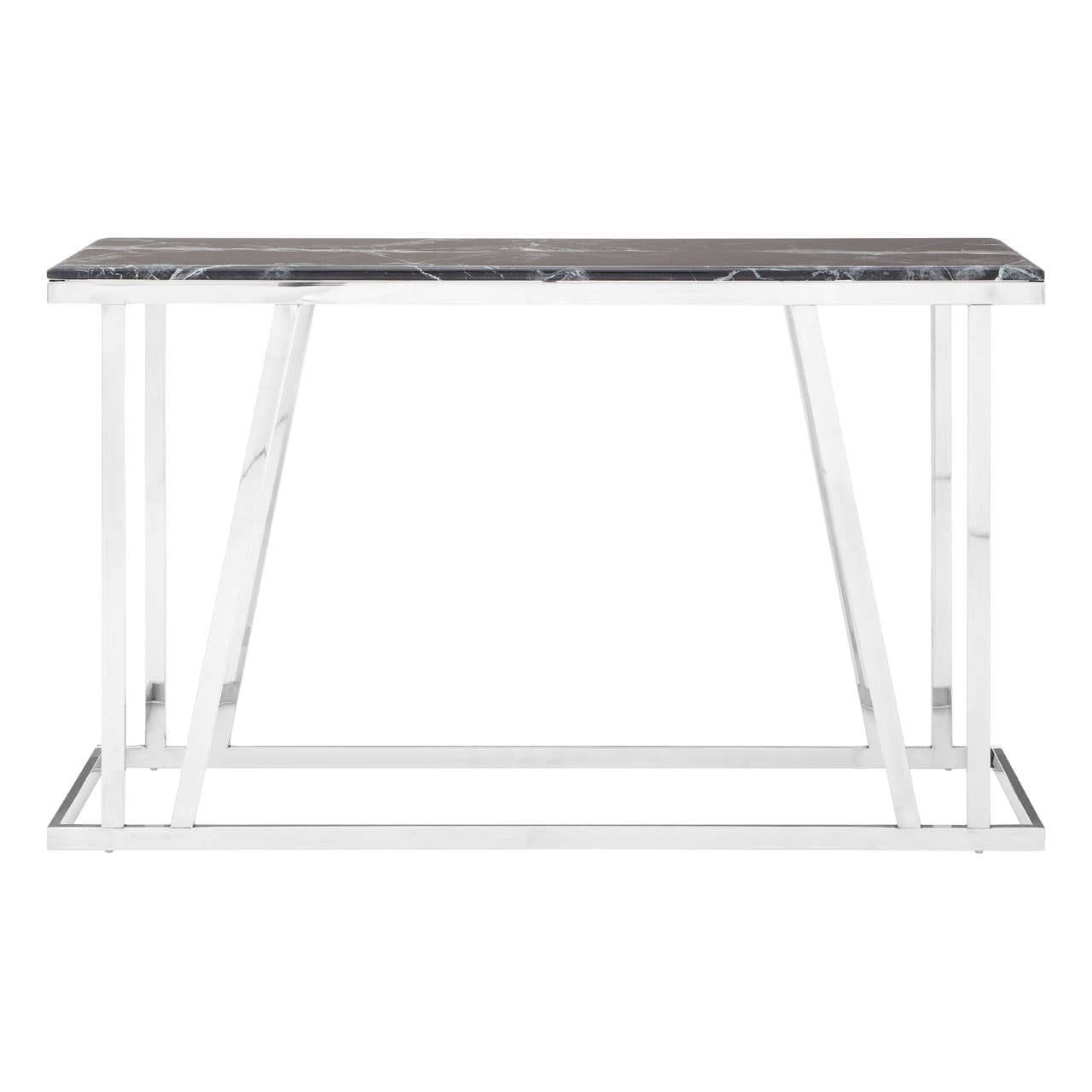 Noosa & Co. Living Ackley Silver Console Table With Black Marble Top House of Isabella UK