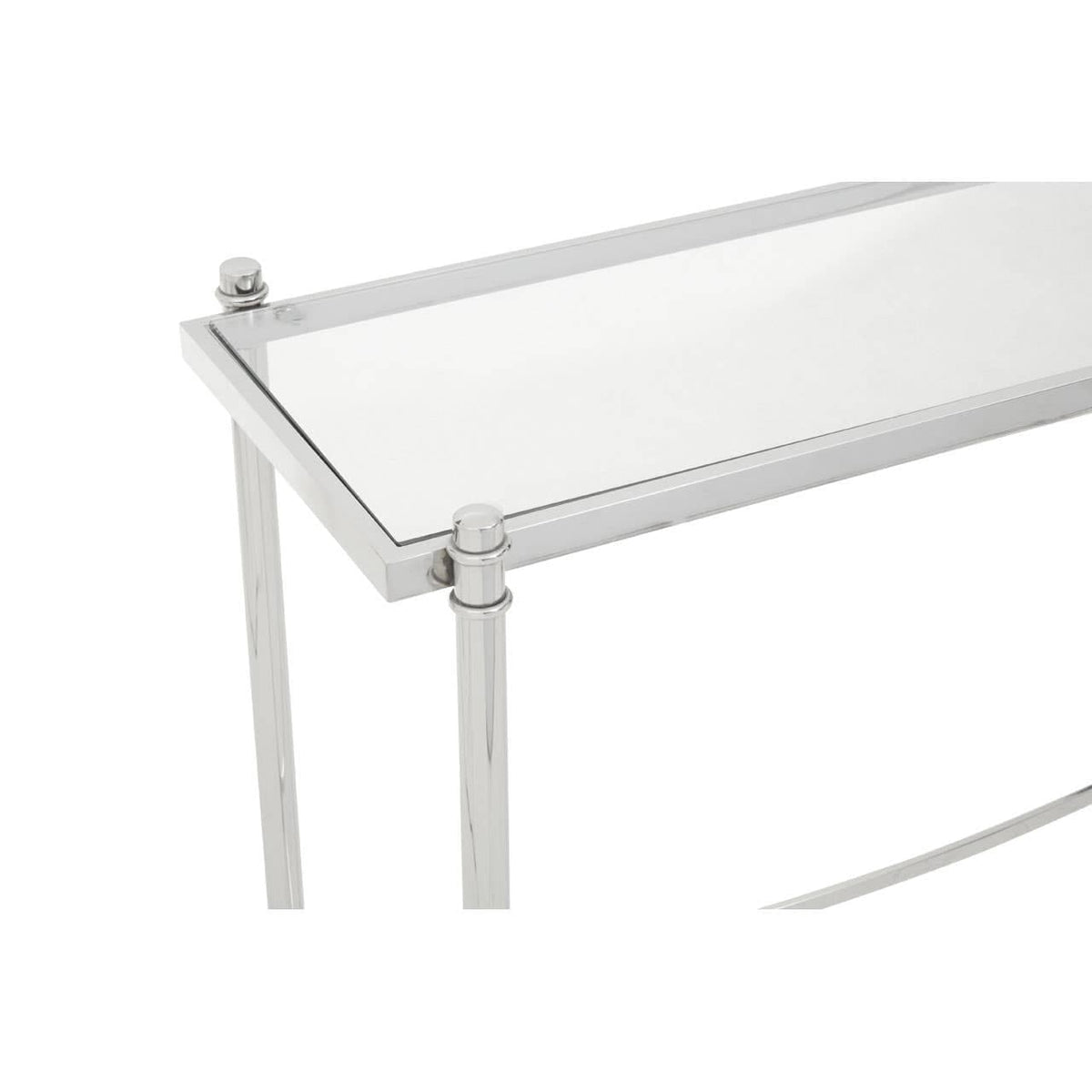 Noosa & Co. Living Ackley Silver Console Table with Clear Glass House of Isabella UK