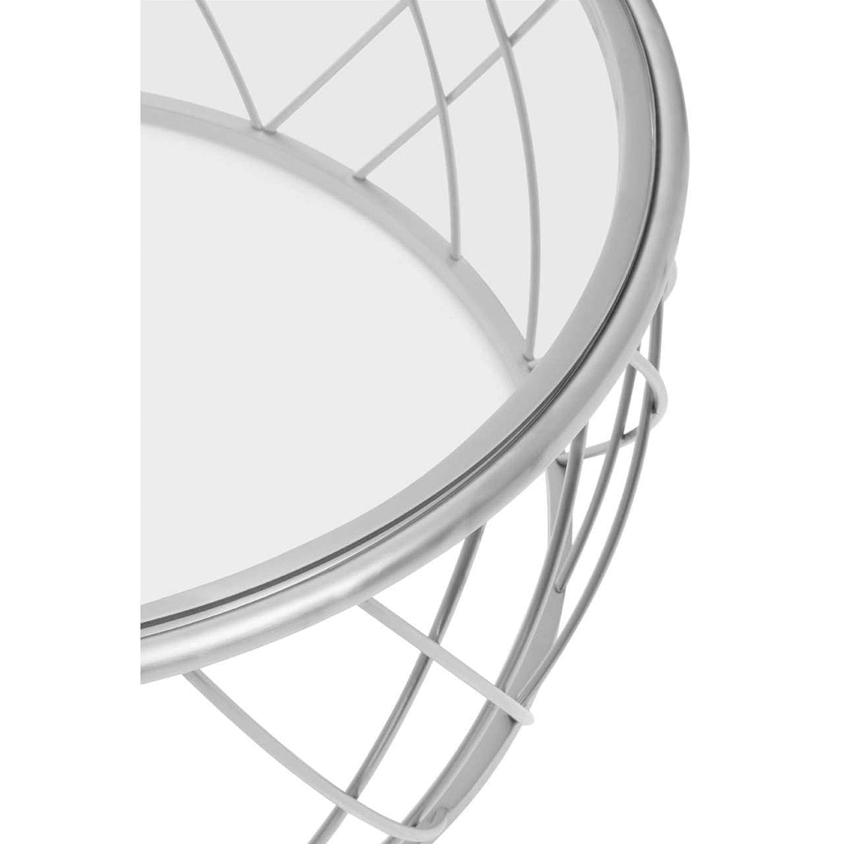 Noosa & Co. Living Ackley Silver Round Coffee Table with Clear Glass House of Isabella UK