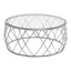 Noosa & Co. Living Ackley Silver Round Coffee Table with Clear Glass House of Isabella UK