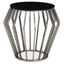 Noosa & Co. Living Ackley Silver Round Side Table with Black Glass House of Isabella UK