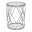 Noosa & Co. Living Ackley Silver Round Side Table with Clear Glass House of Isabella UK