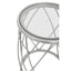 Noosa & Co. Living Ackley Silver Round Side Table with Clear Glass House of Isabella UK