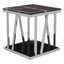 Noosa & Co. Living Ackley Silver Side Table With Black Marble Top House of Isabella UK