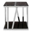 Noosa & Co. Living Ackley Silver Side Table With Black Marble Top House of Isabella UK