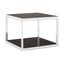 Noosa & Co. Living Ackley Silver Square Coffee Table with Black Glass House of Isabella UK