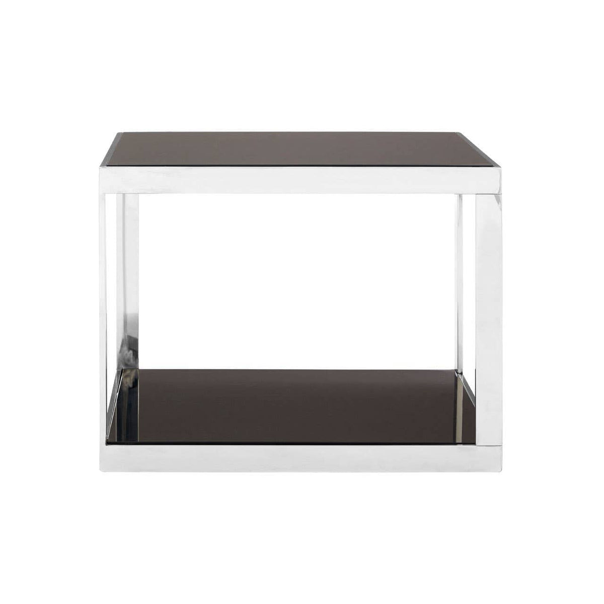 Noosa & Co. Living Ackley Silver Square Coffee Table with Black Glass House of Isabella UK