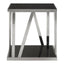 Noosa & Co. Living Ackley Silver Square Side Table with Black Glass House of Isabella UK