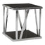 Noosa & Co. Living Ackley Silver Square Side Table with Black Glass House of Isabella UK