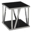 Noosa & Co. Living Ackley Silver Square Side Table with Black Glass House of Isabella UK
