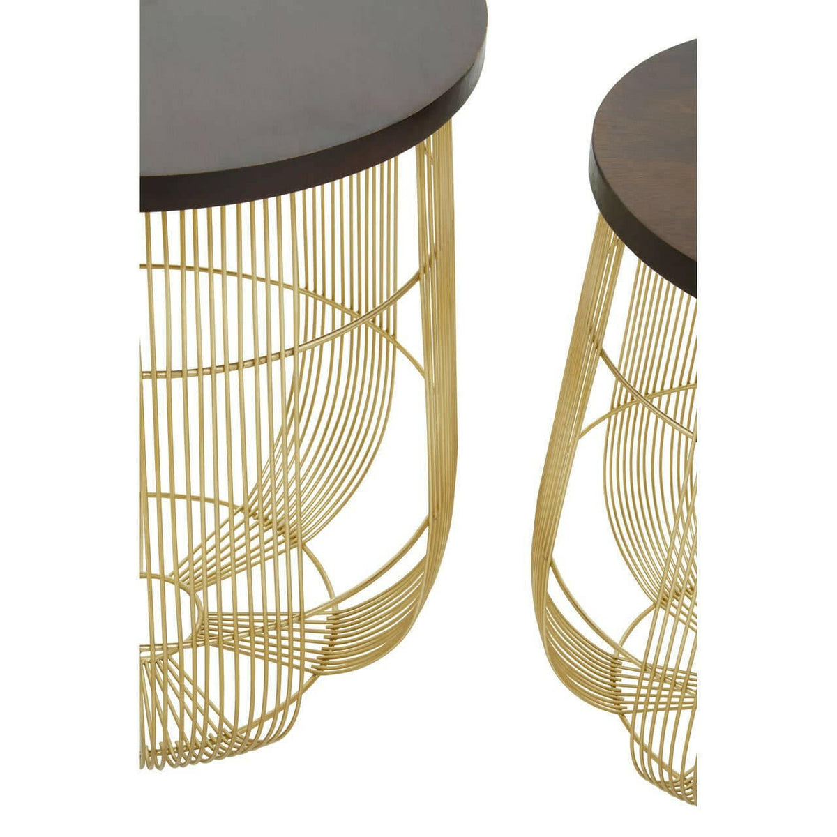 Agra Set Of 2 Brass Finish Side Tables.