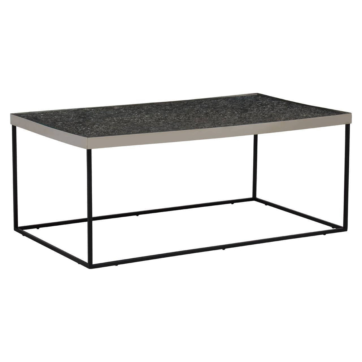 Noosa & Co. Living Akola Rectangle Coffee Table in Silver and Glass House of Isabella UK
