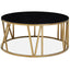 Noosa & Co. Living Alana Round Coffee Table with Gold Frame and Black Glass House of Isabella UK