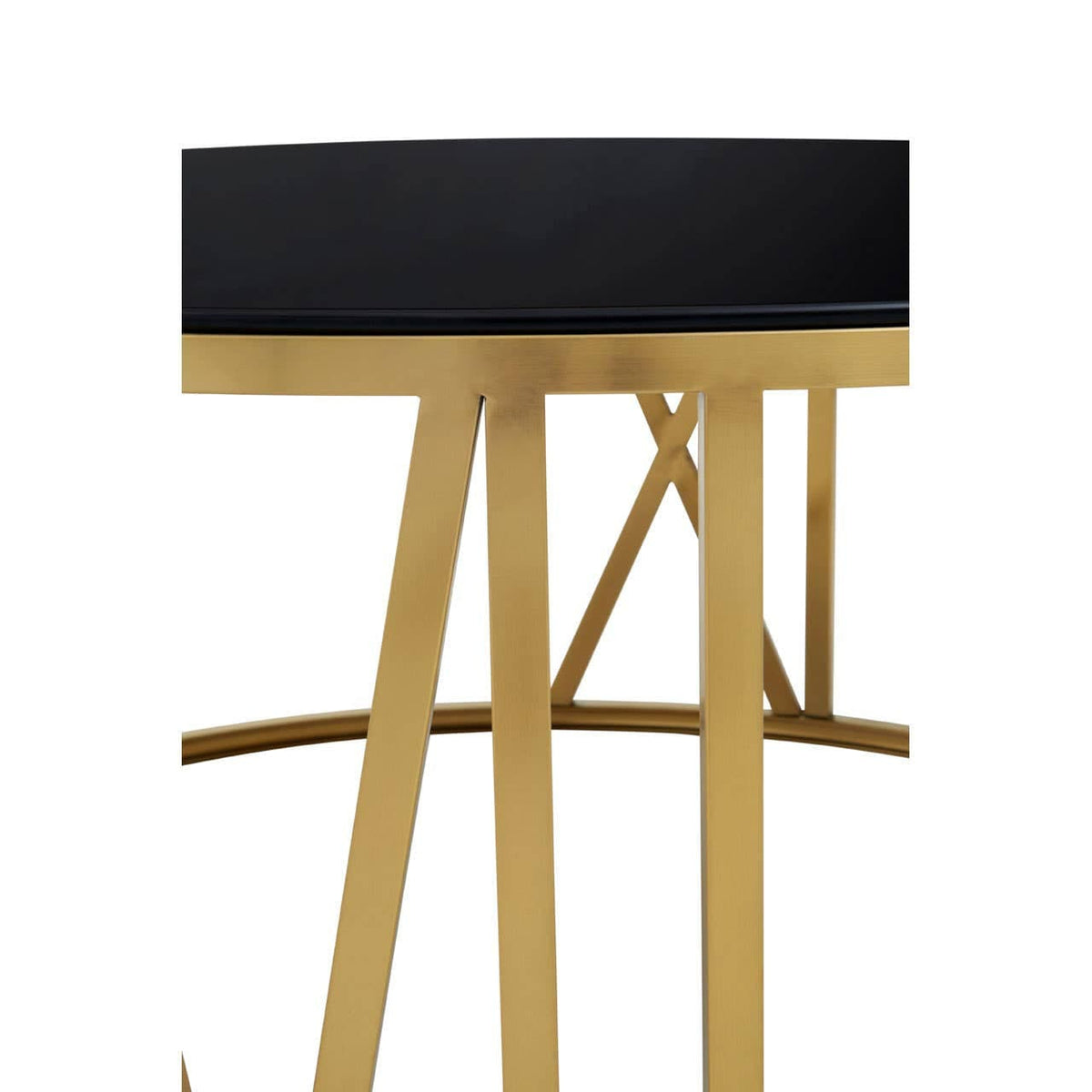 Noosa & Co. Living Alana Round Coffee Table with Gold Frame and Black Glass House of Isabella UK