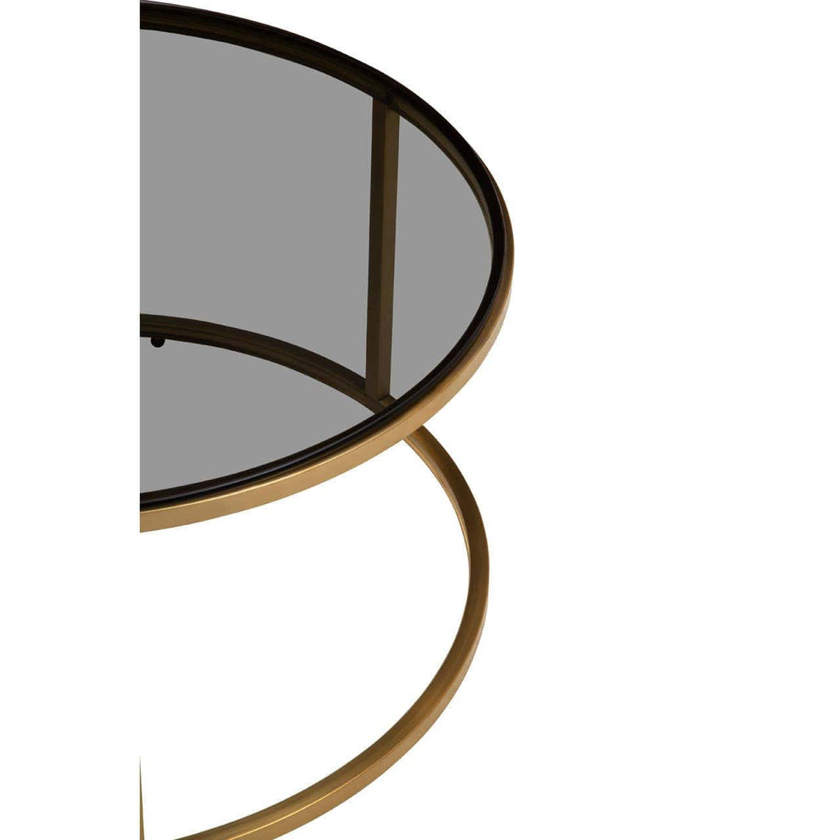 Noosa & Co. Living Alana Set of 2 Gold and Black Round Nesting Coffee Tables House of Isabella UK