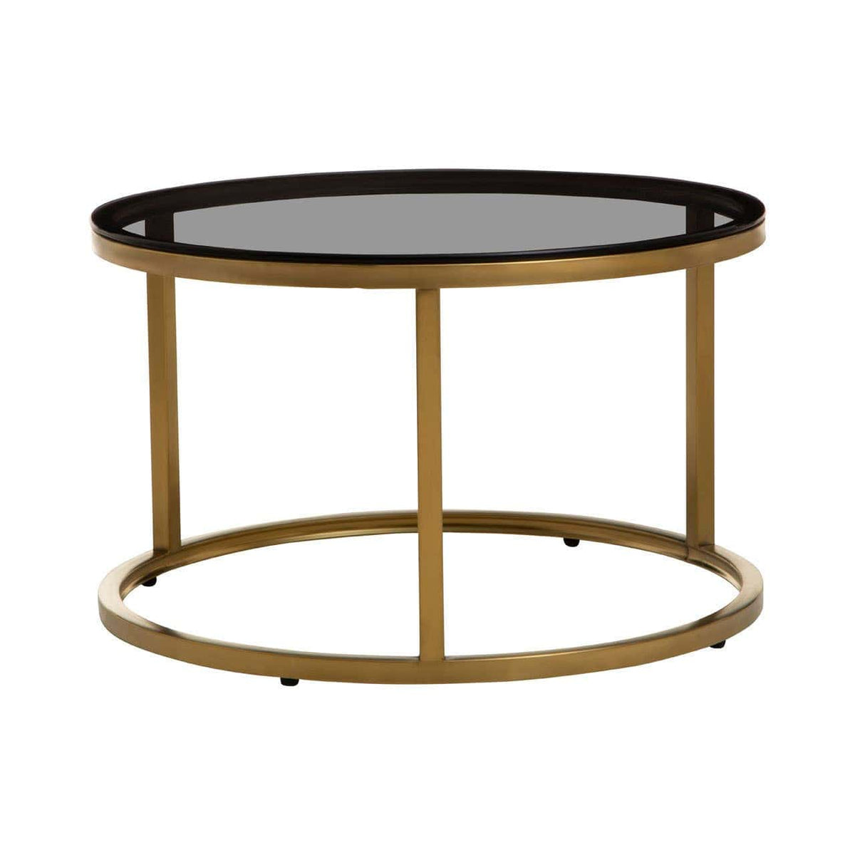 Noosa & Co. Living Alana Set of 2 Gold and Black Round Nesting Coffee Tables House of Isabella UK